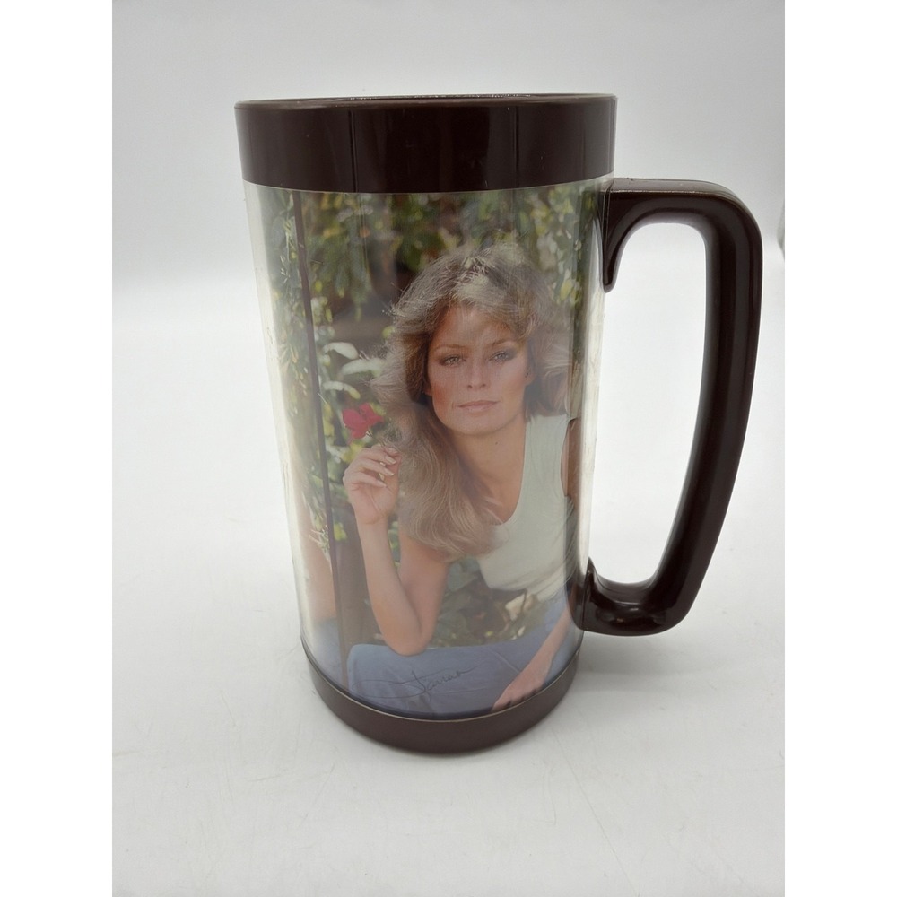 Vintage Farrah Fawcett Plastic Mug Pro Arts Thermo Serv